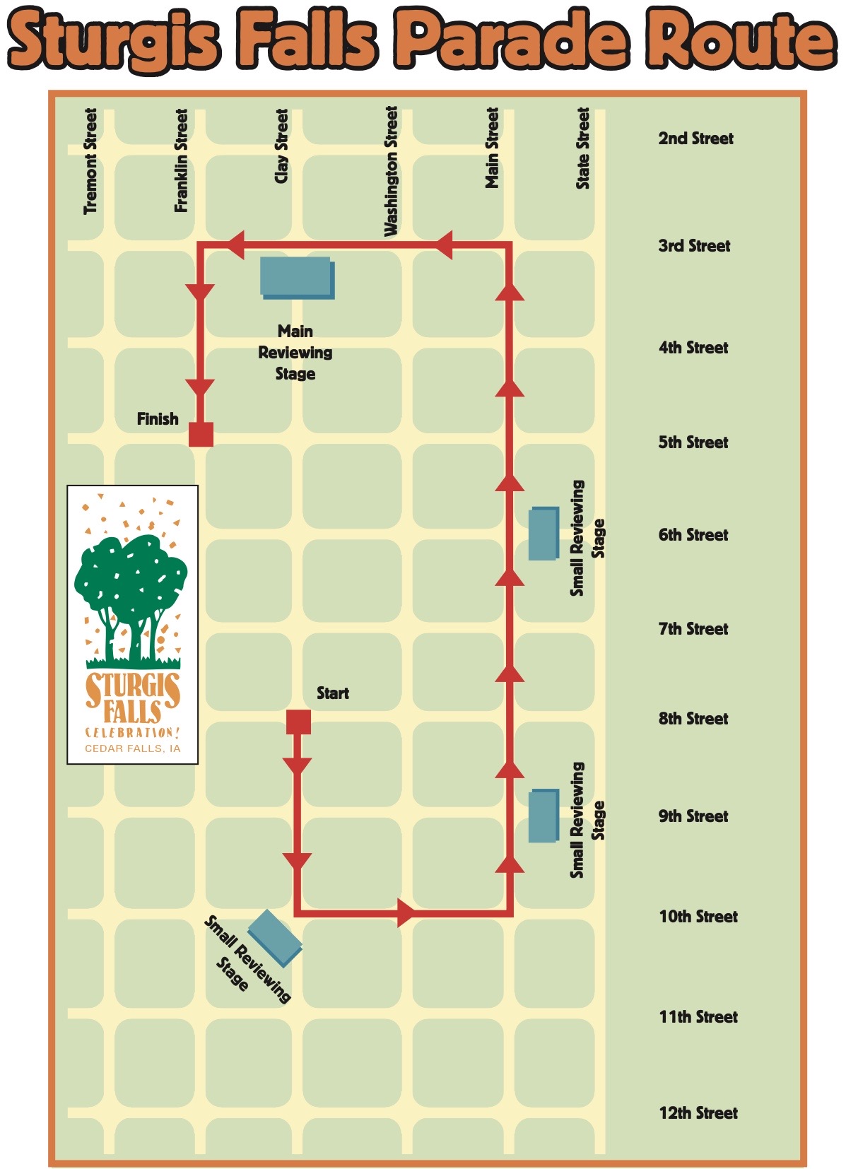 Maps Sturgis Falls Celebration in Cedar Falls Iowa